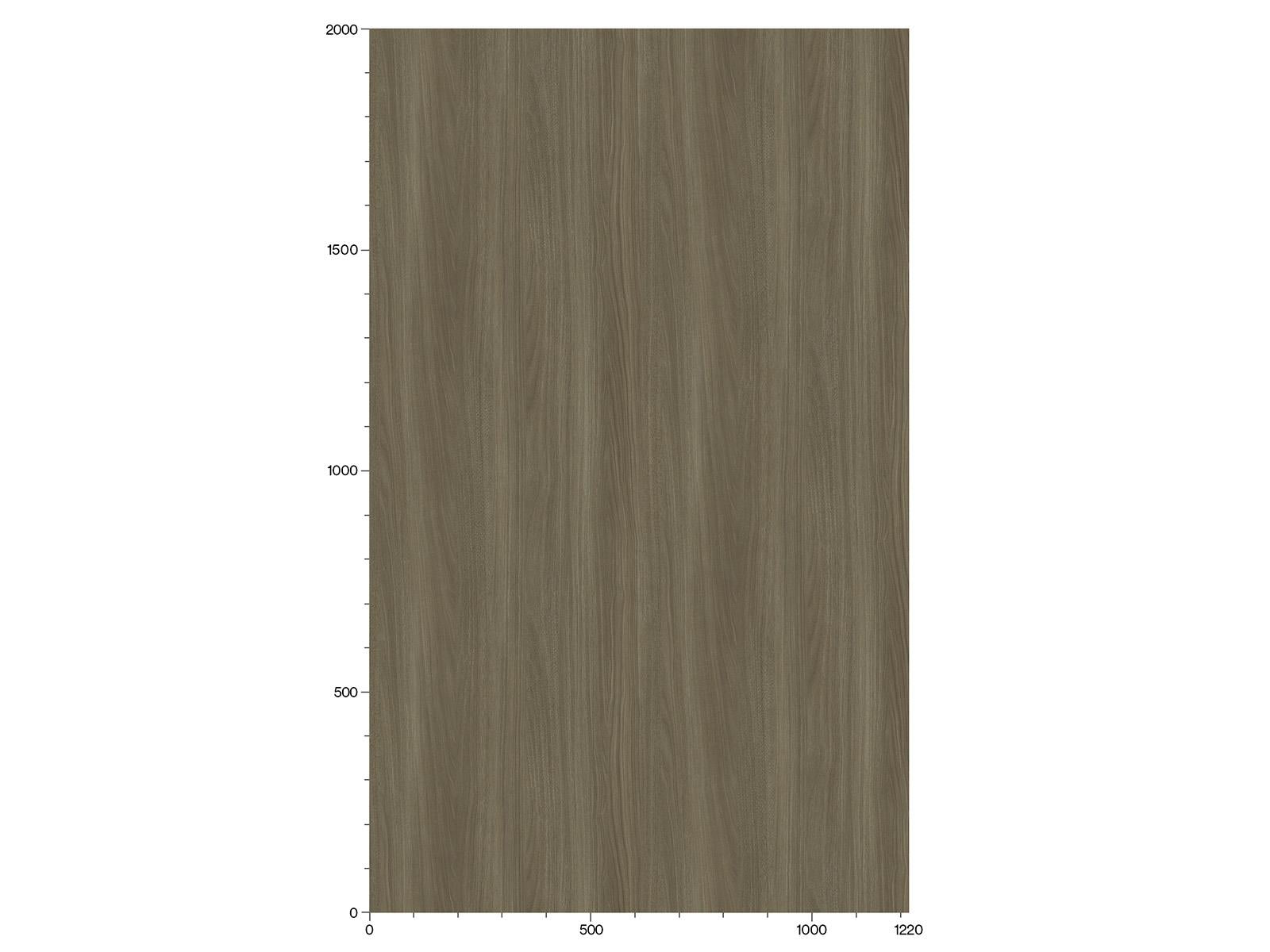 bucata dreptunghiulara de lemn bej care indica dimensiuni, cu o scara de masurare in partea de jos de la 0 la 1220 si in stanga de la 0 la 2000