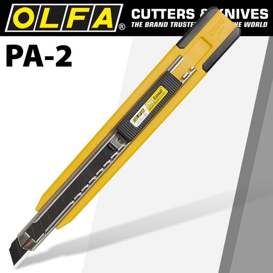 Cutter galben pozitionat oblic cu logo-ul OlLFA PA-2  in stanga sus