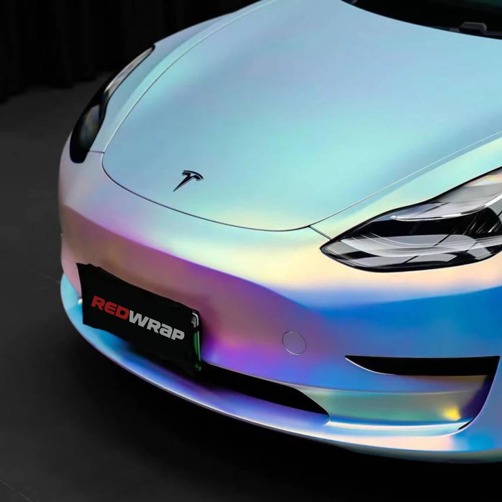 RedWrap Car Wrap Special Effects Matte Rainbow Chrome White