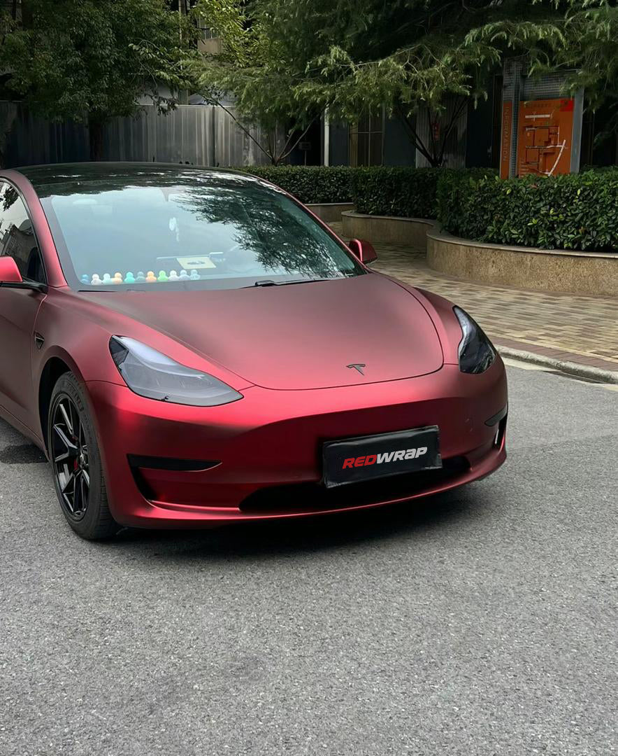 RedWrap Car Wrap Ghost Chrome Romance Red