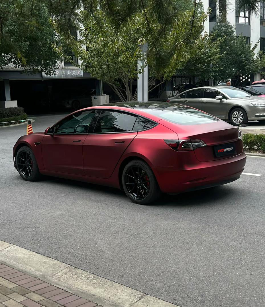 RedWrap Car Wrap Ghost Chrome Romance Red