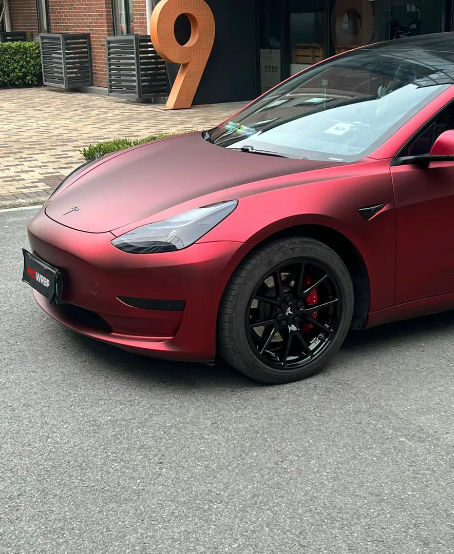 RedWrap Car Wrap Ghost Chrome Romance Red