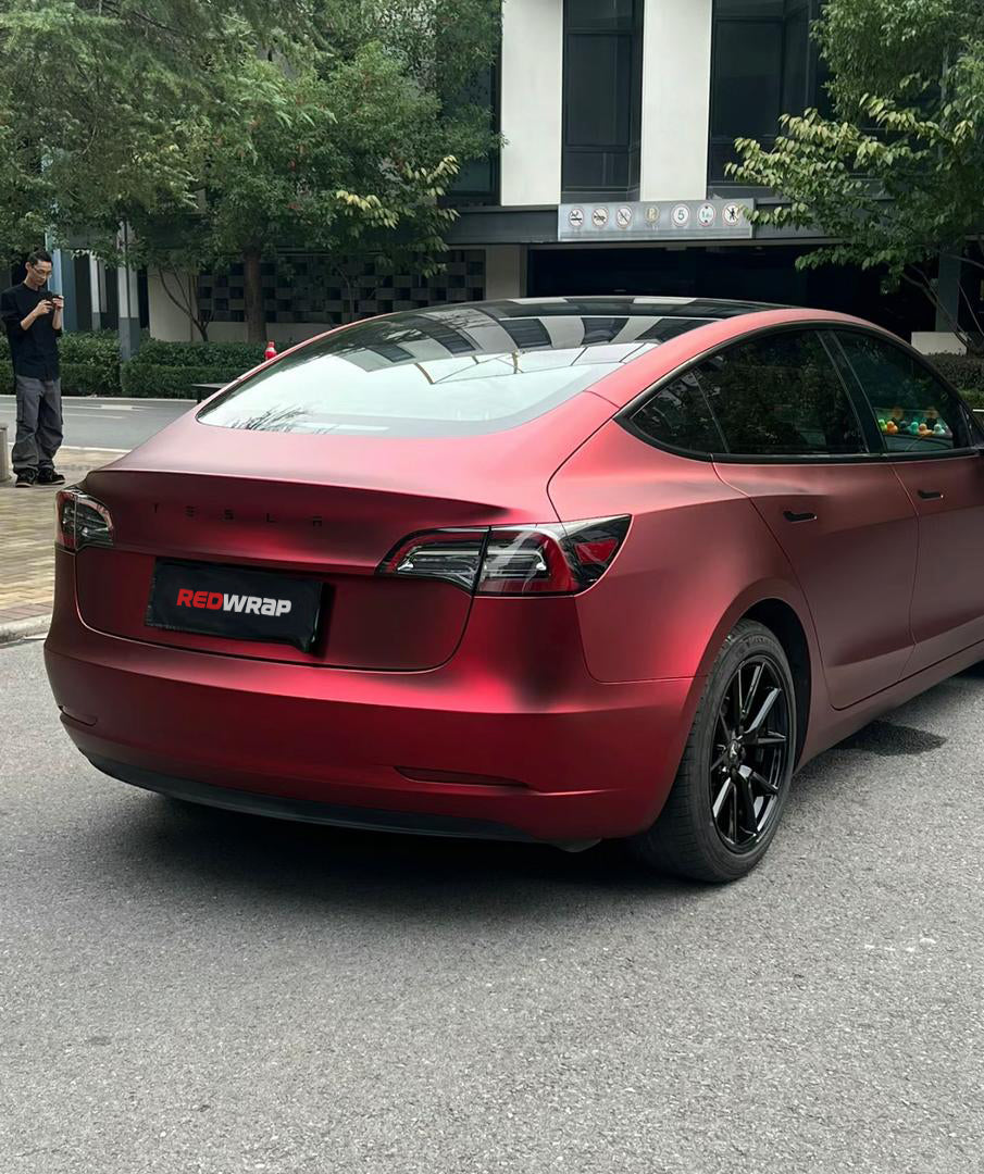 RedWrap Car Wrap Ghost Chrome Romance Red