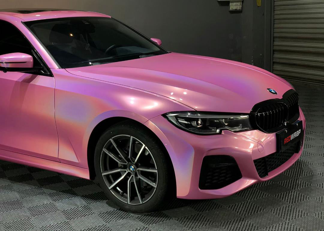 RedWrap Car Wrap Special Effects Holographic Metallic Sakura Pink