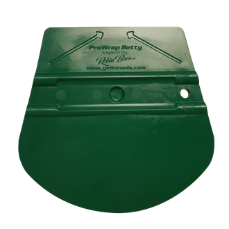 racleta verde in forma de trapezoidala cu baza mare torunjita