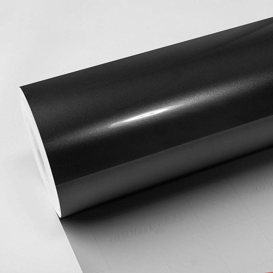 rola autocolant gri inchis metalizat lucios