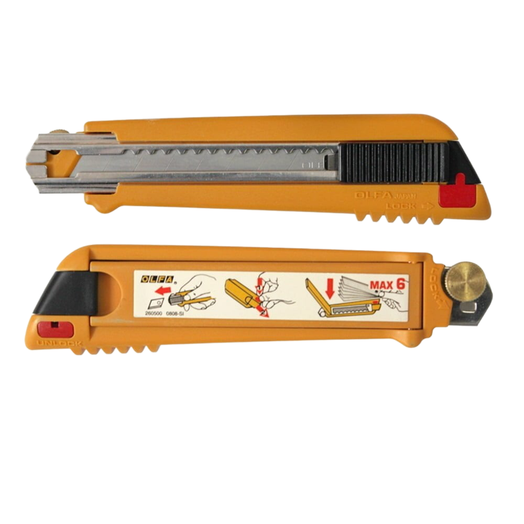 PL-1 – Cutter - cutit japonez de 18 mm, cu 6 rezerve in maner, Olfa