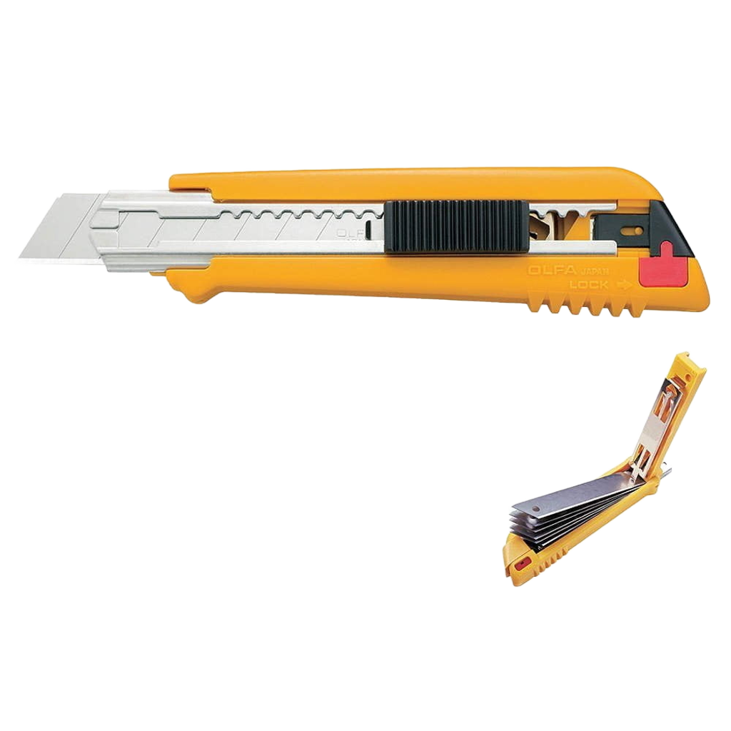 PL-1 – Cutter - cutit japonez de 18 mm, cu 6 rezerve in maner, Olfa