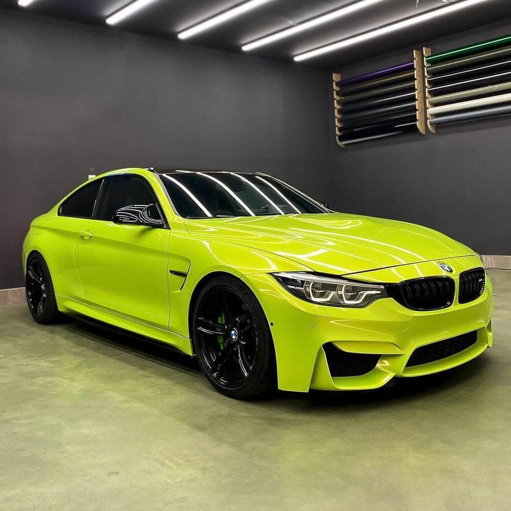 TeckWrap Gloss Metallic Vinyl Wrap (RB-HD) with plastic liner RB07 - Acid Lime