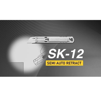 cutter metalic argintiu cu lama ascunsa - Semi Auto Retract