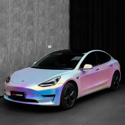 RedWrap Car Wrap Special Effects Matte Rainbow Chrome White