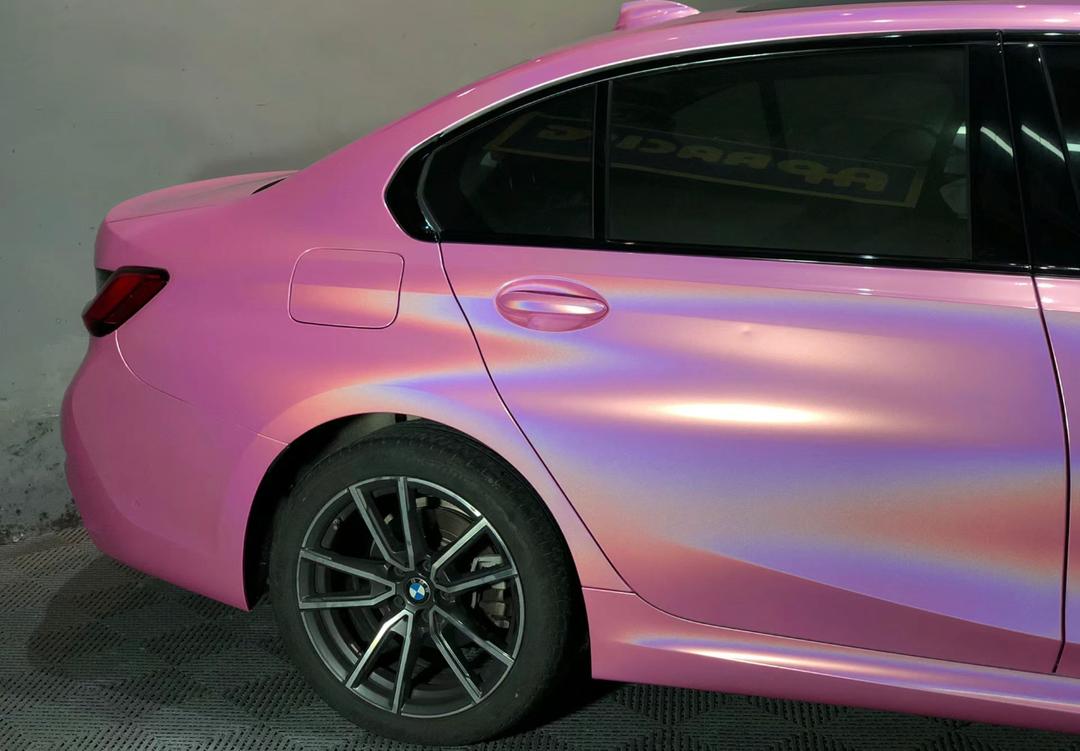 RedWrap Car Wrap Special Effects Holographic Metallic Sakura Pink