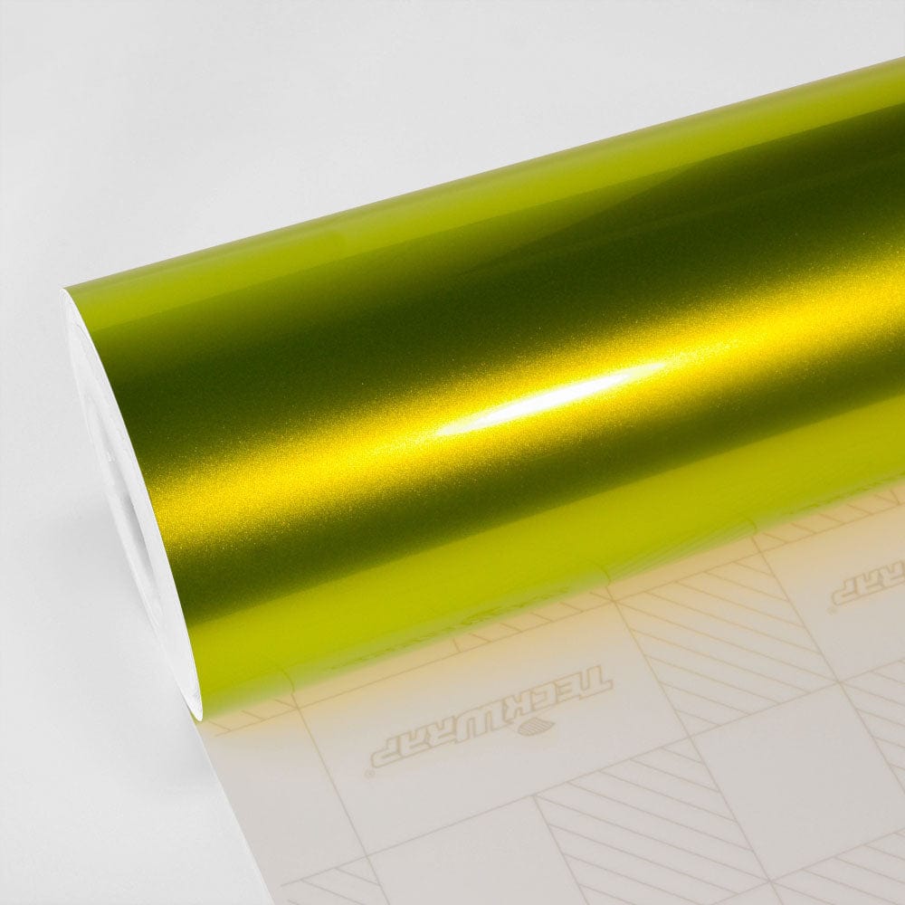 TeckWrap Gloss Aluminum Vinyl Wrap (GAL-HD) with plastic liner GAL12 - Yellow Green