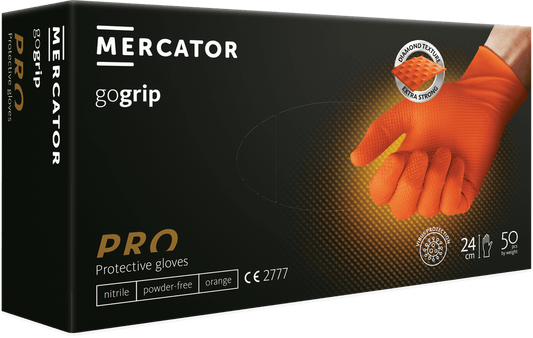 cutie manusi nitril Mercator GoGrip Portocaliu
