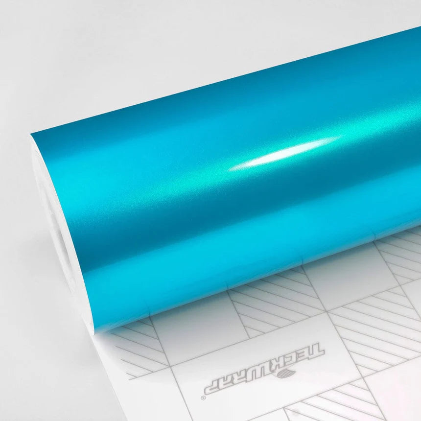 TeckWrap Gloss Metallic Vinyl Wrap (RB-HD) with plastic liner RB17 - Cerulean Blue